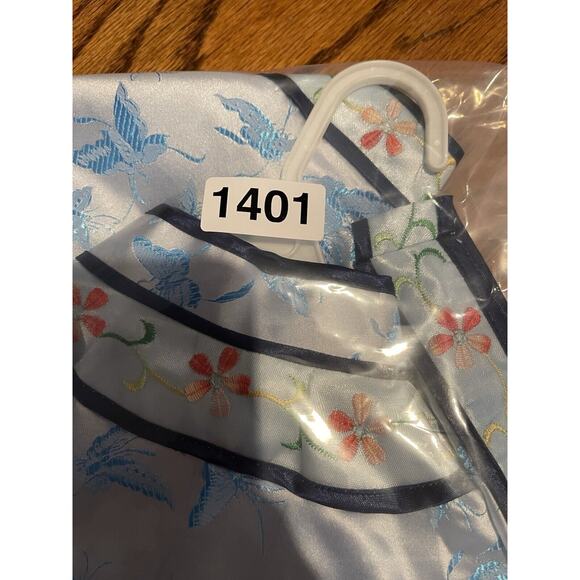 2 Piece Chinese Outfit Toddler Size 2 Blue Embroidered Floral Butterflies NWT - Picture 15 of 15